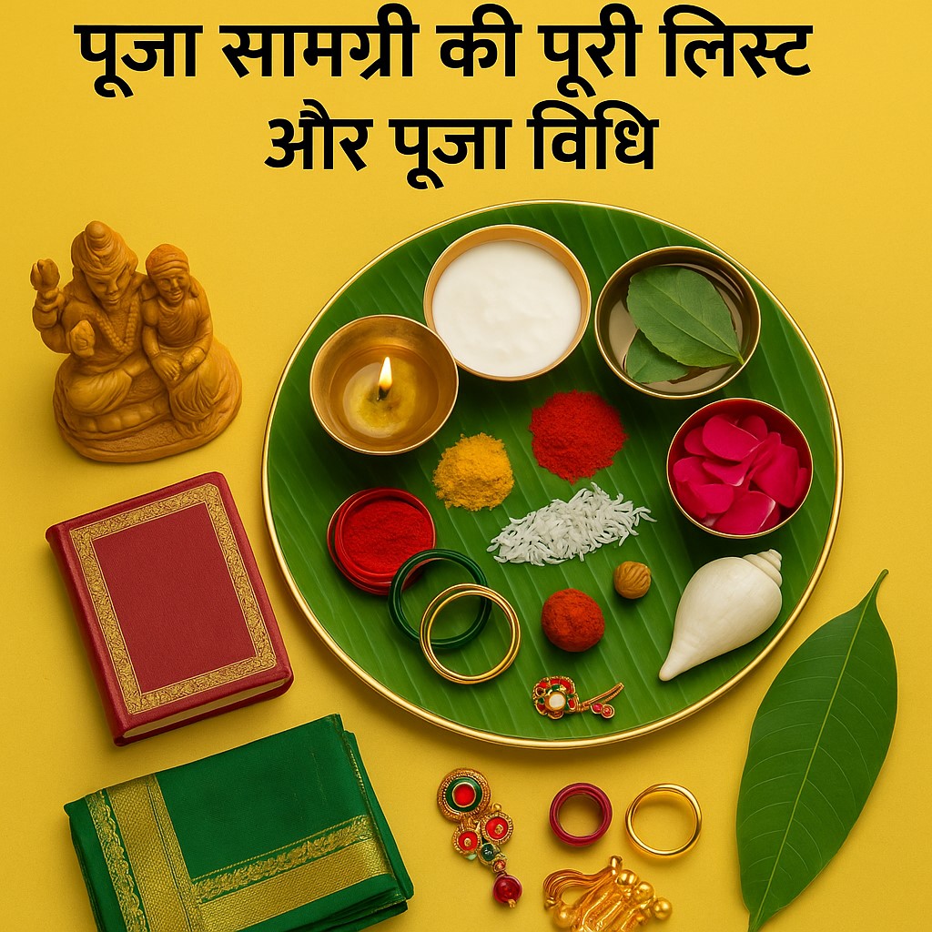 Hariyali Teej 2025 Puja Samagri की थाली