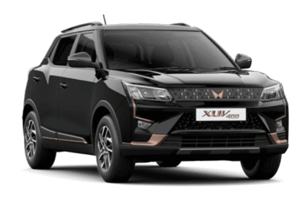 Mahindra XUV400 EV front design copper accents LED headlamps
