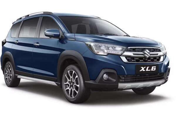 Maruti XL6 premium MPV exterior front view with LED headlamps