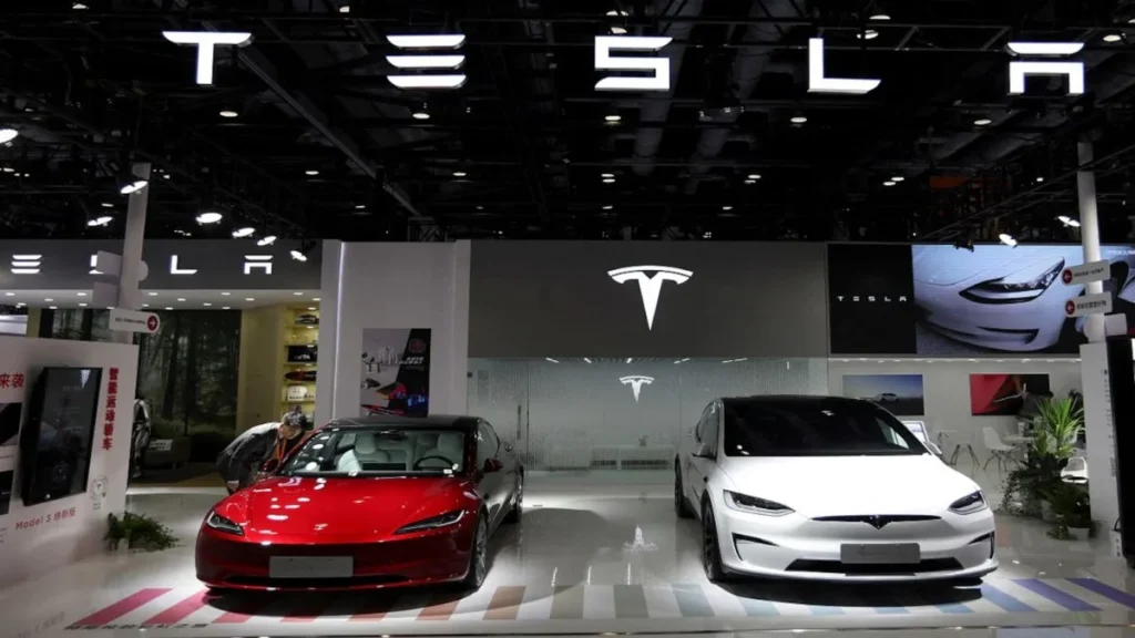 Tesla Model Y Stealth Grey colour - Front angle shot"
