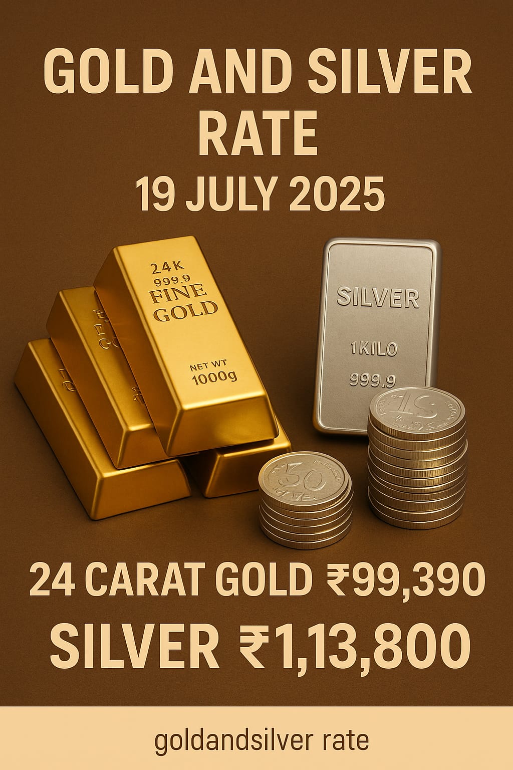 आज के सोने और चांदी के भाव – 24K Gold ₹99,390 और Silver ₹1,13,800 प्रति किलो
