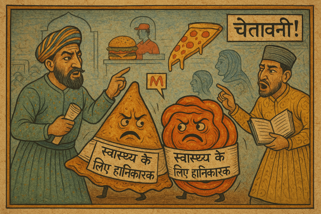 समोसा और जलेबी पर सिगरेट जैसी चेतावनी