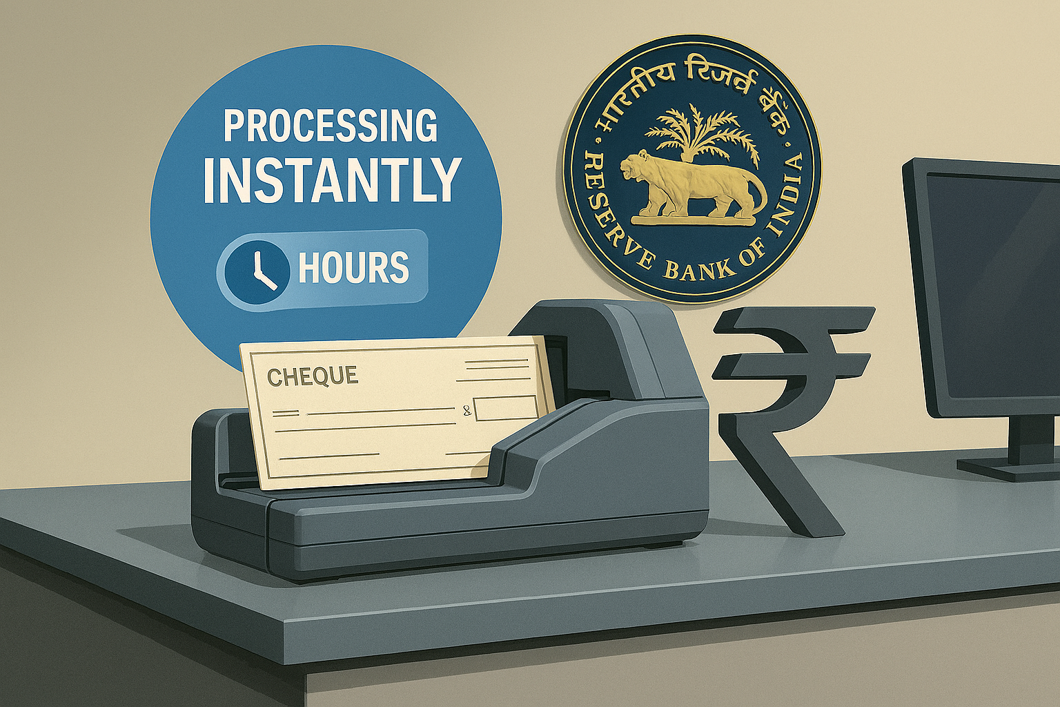 RBI का नया नियम 4 अक्टूबर 2025 से घंटों में चेक क्लियरिंग