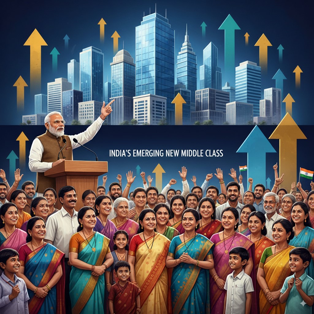 भारतीय संदर्भ में नव-मध्यम वर्ग पर प्रधानमंत्री मोदी का बयान