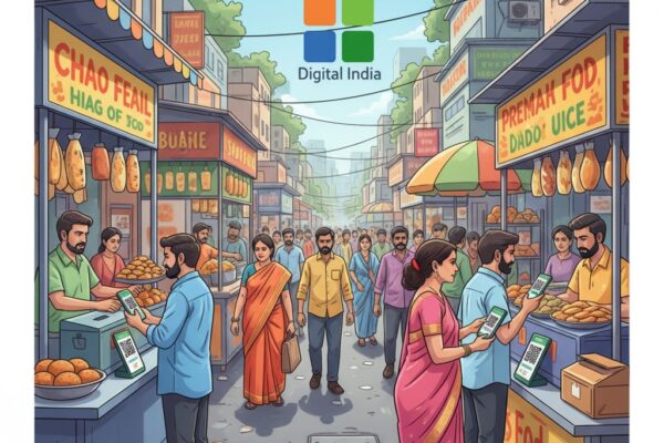 मुंबई के स्ट्रीट वेंडर्स डिजिटल भुगतान करते हुए