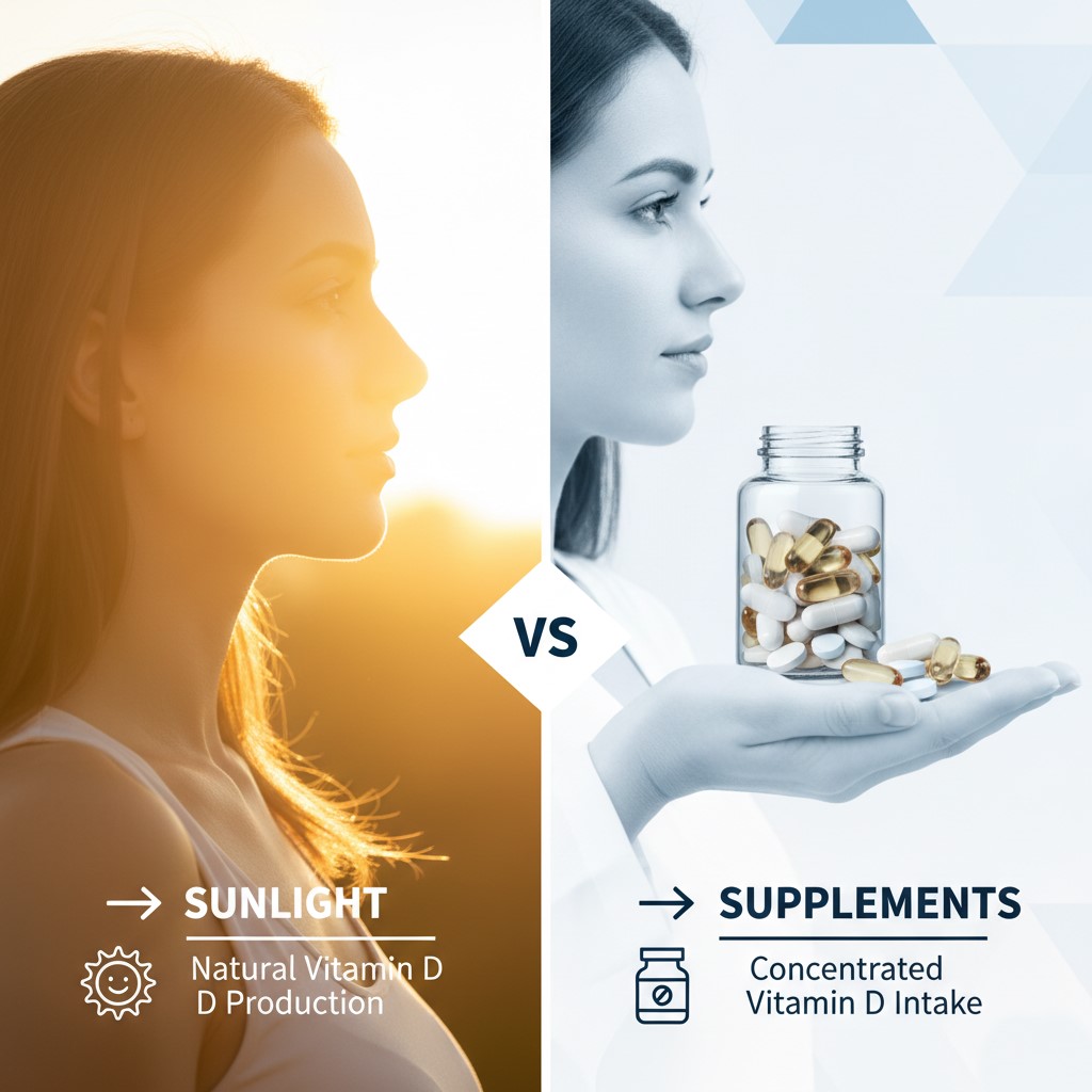 विटामिन D धूप बनाम सप्लीमेंट तुलना
