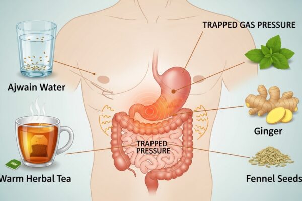 गैस से होने वाले छाती दर्द को कम करने के 5 आसान घरेलू उपाय।