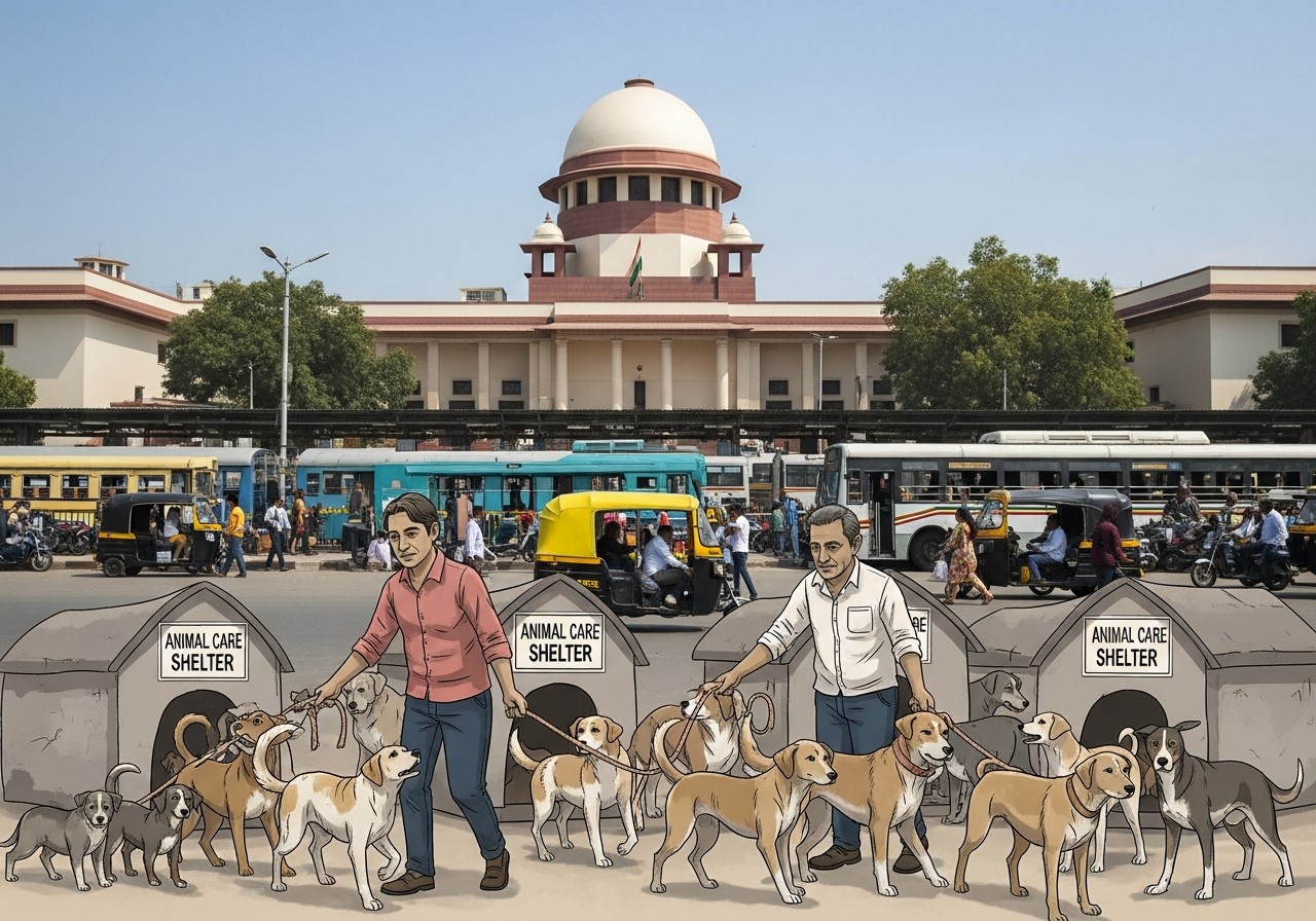 सुप्रीम कोर्ट का बड़ा आदेश: सार्वजनिक स्थानों से हटें आवारा कुत्ते