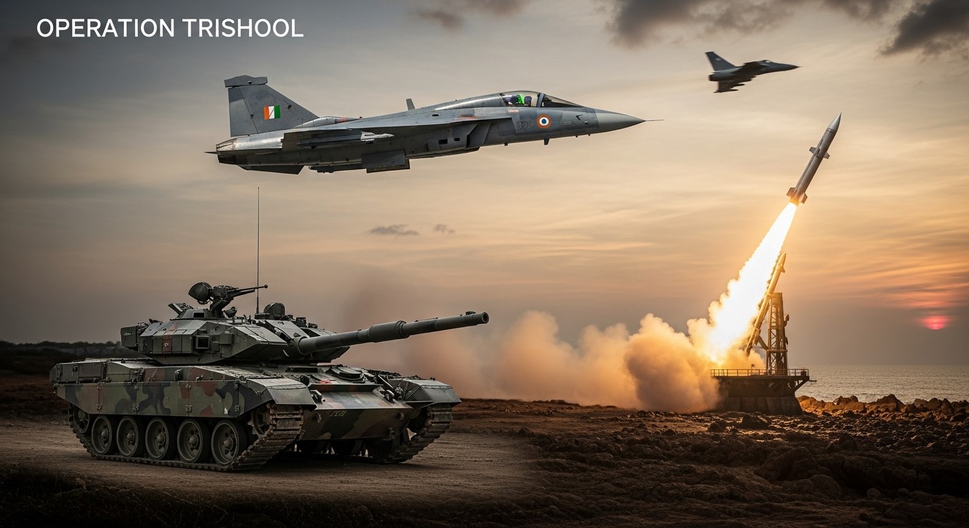 ऑपरेशन त्रिशूल: जॉइंट आर्म्स इंटीग्रेशन के दौरान ब्रह्मोस और तेजस का प्रदर्शन"