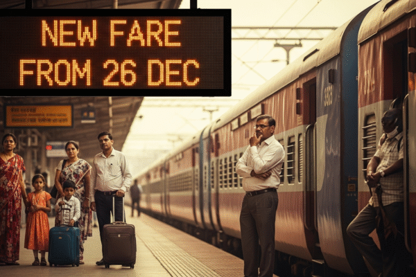 लंबी दूरी ट्रेन किराया बढ़ोतरी: 26 दिसंबर से नए किराए लागू