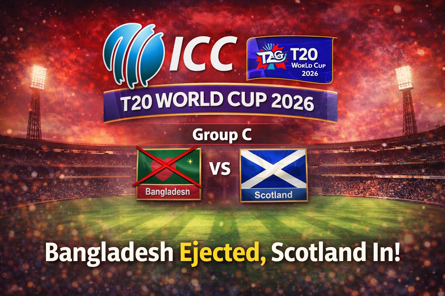 ICC ने बांग्लादेश को T20 वर्ल्ड कप 2026 से निकाला स्कॉटलैंड रिप्लेसमेंट