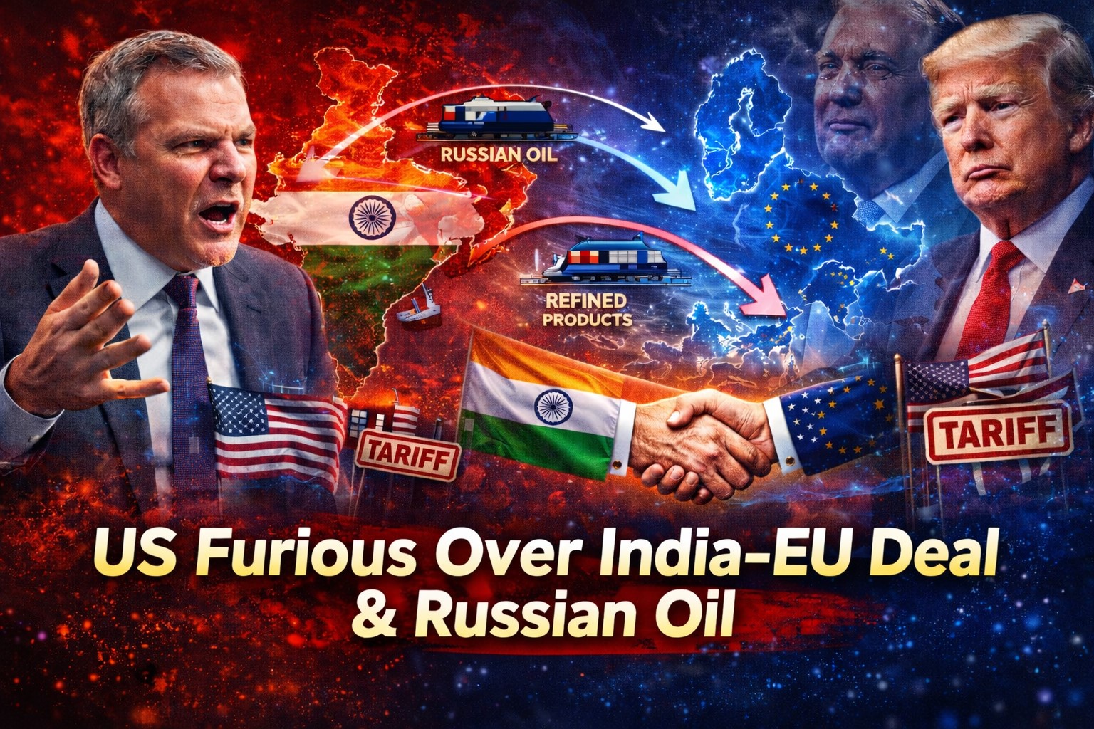 यूएस ट्रेजरी सेक्रेटरी स्कॉट बेसेंट का भारत-ईयू डील पर गुस्सा, रूसी तेल का आरोप।
