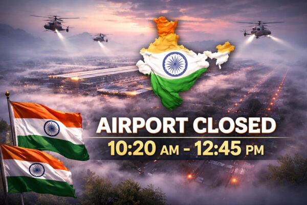 दिल्ली एयरपोर्ट 6 दिन बंद गणतंत्र दिवस सुरक्षा फ्लाइट प्रतिबंध