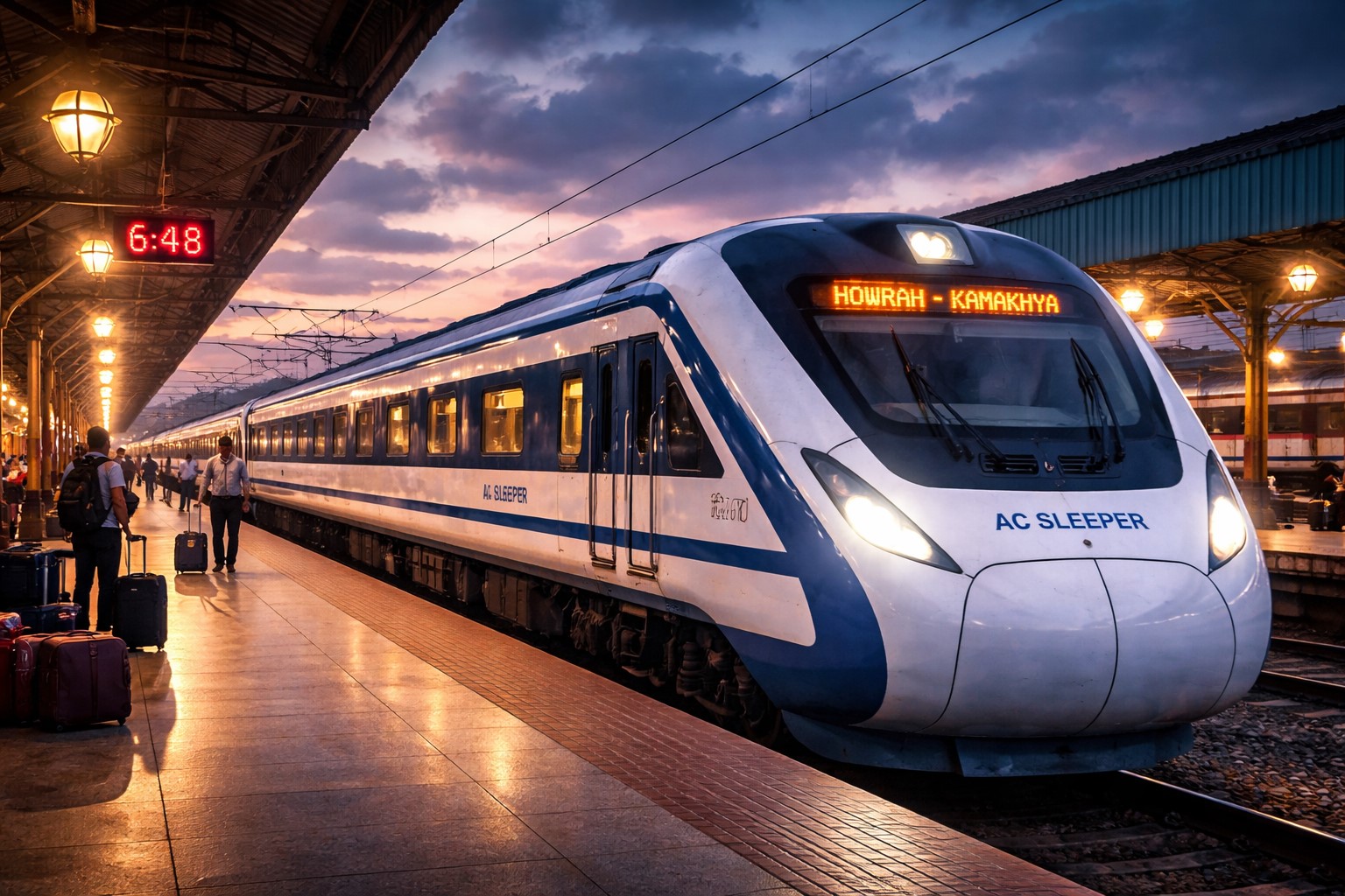 हावड़ा–कामाख्या रूट पर चलने वाली पहली वंदे भारत स्लीपर ट्रेन के किराए और सुविधाओं की जानकारी।