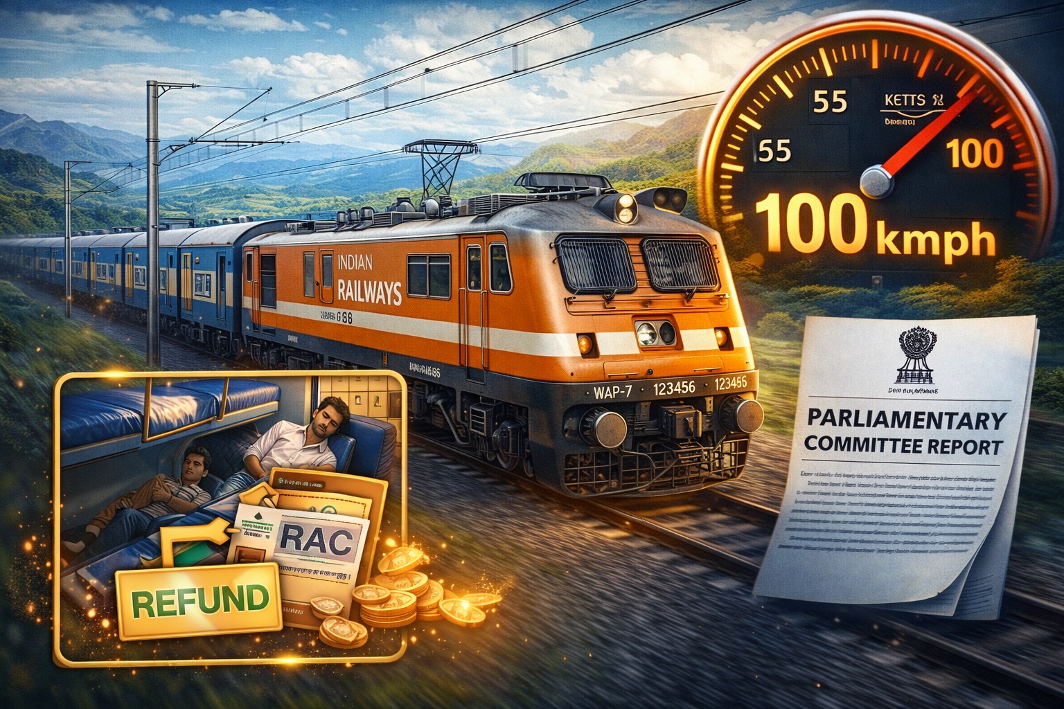 RAC यात्रियों को आंशिक रिफंड और सुपरफास्ट ट्रेन गति समीक्षा भारतीय रेलवे