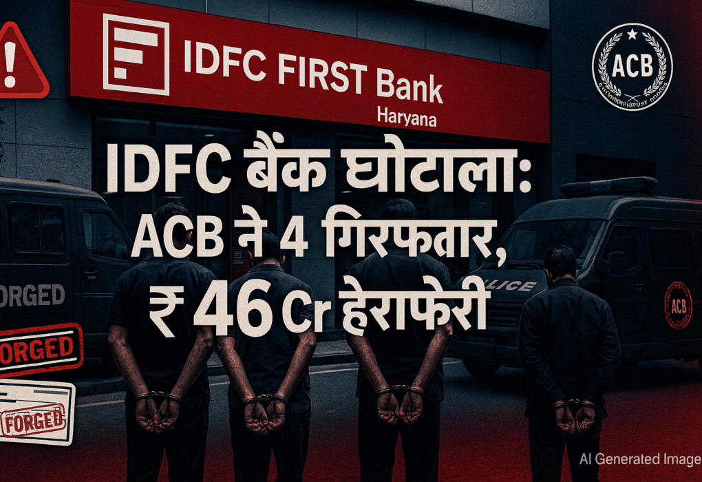 IDFC बैंक घोटाला में ACB गिरफ्तारी, हरियाणा पुलिस
