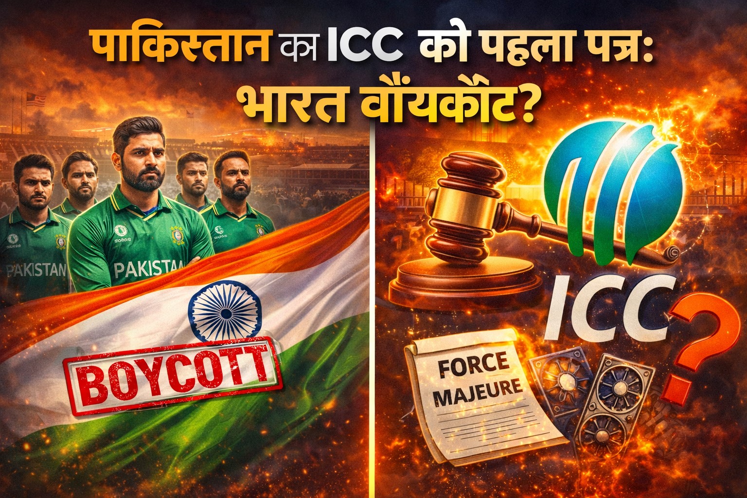 पाकिस्तान क्रिकेट बोर्ड का ICC को पत्र भारत मैच बॉयकॉट