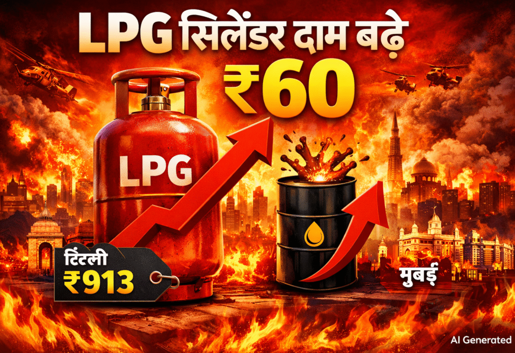 मध्य पूर्व संघर्ष के बीच LPG सिलेंडर दाम में ₹60 की बढ़ोतरी,