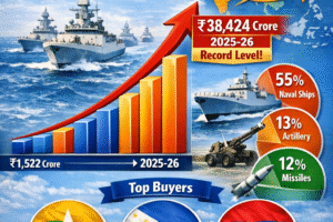 भारत रक्षा निर्यात 2025-26 रिकॉर्ड स्तर
